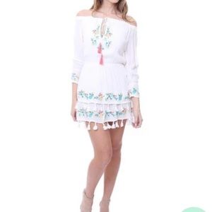 Raga floral embroidered fringe tassel dress